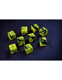 Set de dados Elder Dice - The Yellow Sign d6 Dice - Burnt Bone and Tattered Yellow d6 set