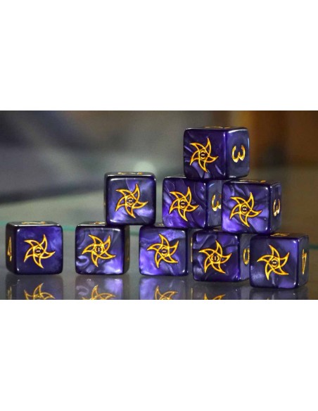 Elder Dice - Astral Elder Sign d6 Dice - Mystic Purple d6 set