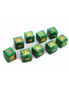 Elder Dice - The Brand of Cthulhu Dice - Drowned Green d6 set 2