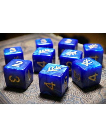 Set de dados Elder Dice - Elder Sign d6 Dice - Blue Aether d6 set