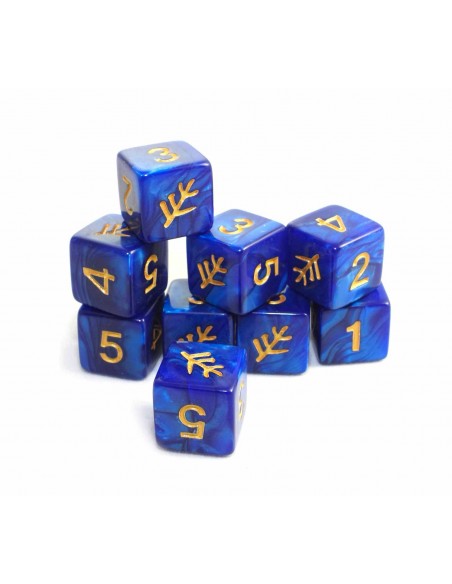 Set de dados Elder Dice - Elder Sign d6 Dice - Blue Aether d6 set