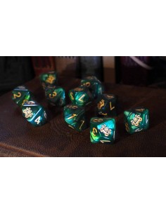 Elder Dice - The Brand of Cthulhu d10 Dice - Drowned Green d10 set