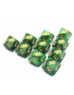 Elder Dice - The Brand of Cthulhu d10 Dice - Drowned Green d10 set 2