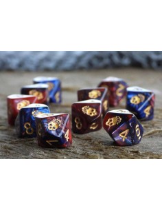 Elder Dice - Mark of the Necronomicon d10 Dice - Blood and Magick d10 set