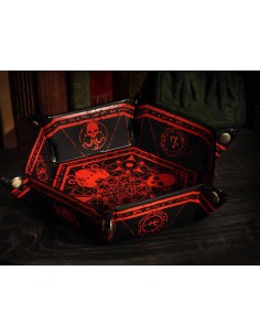 Elder Dice Folding Dice Tray Red on Black 2