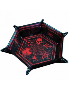 Elder Dice Folding Dice Tray Red on Black