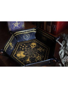 Elder Dice Folding Dice Tray Gold on Black 2