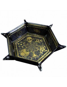 Elder Dice Folding Dice Tray Gold on Black