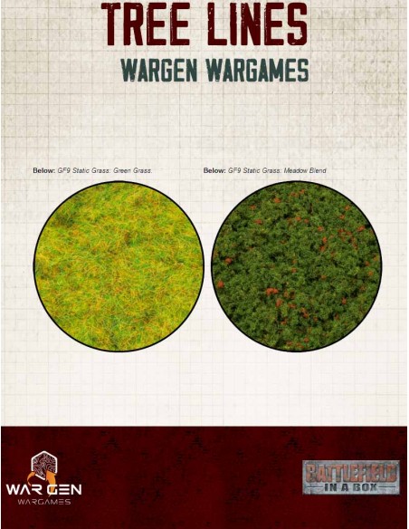 Flames of War - Tree Lines 15mm (Prepintado)