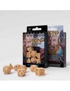 Viking Beige & burgundy Dice Set