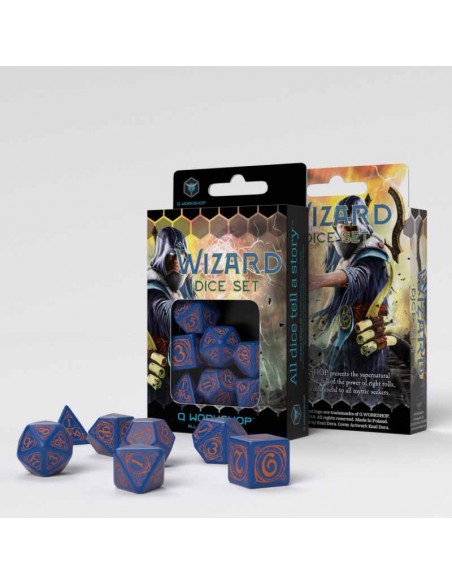 Wizard Dark-blue & orange Dice Set