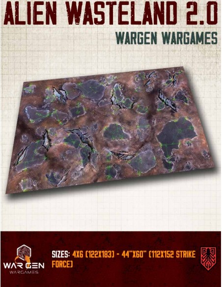 Kraken Wargames - Tapete de neopreno Alien Wasteland 2.0