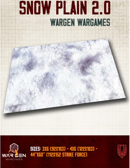 Kraken Wargames - Snow Plain 2.0 neoprene Gaming Mat