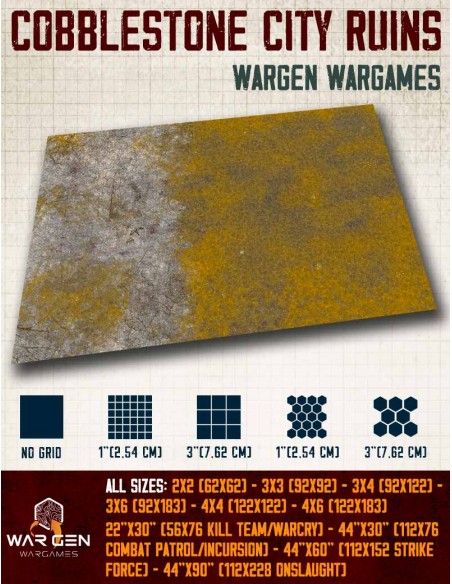 Cobblestone City Ruins - Tapete para Wargames