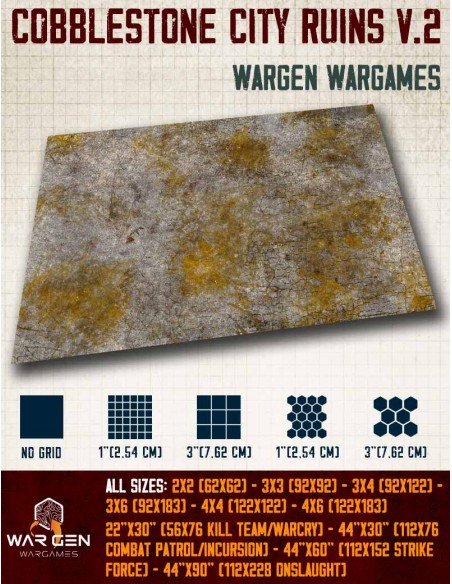 Cobblestone City Ruins v.2 - Tapete para Wargames