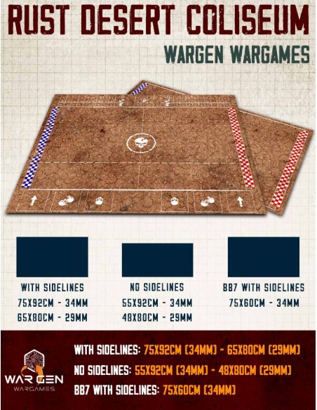 Rust Desert Coliseum - Blood Bowl Compatible Gaming Mat